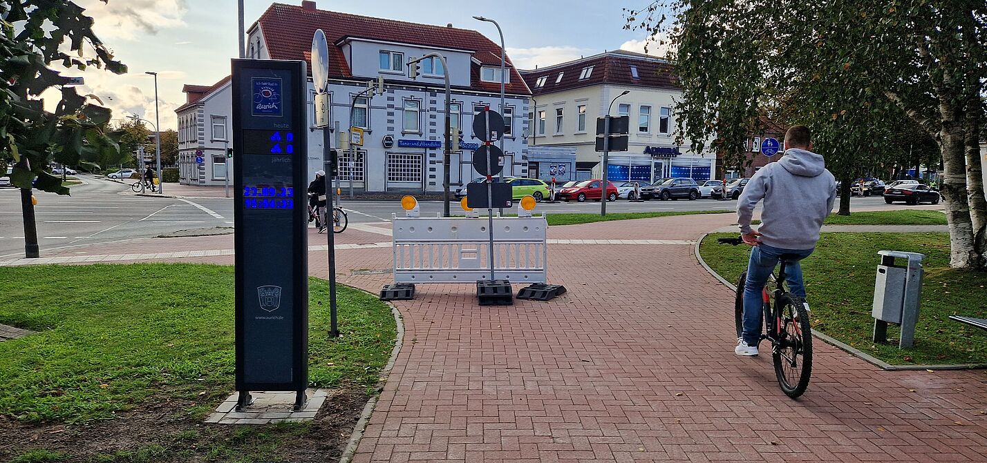 Fahrradzählgerät an der Ostertorkreuzung