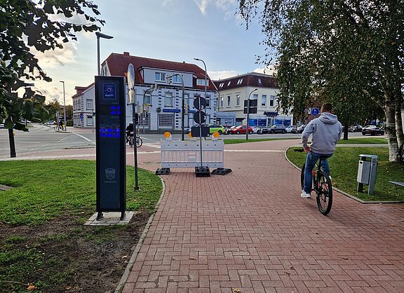 Fahrradzählgerät an der Ostertorkreuzung